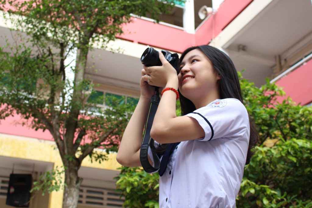 Happy international student